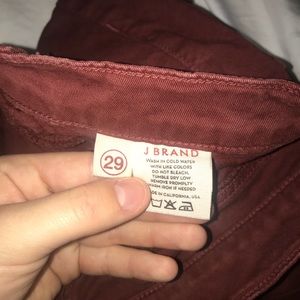 J brand ox blood/brown skinny jeans